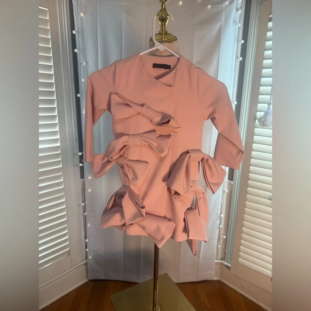 Mummymoon Girls Blush Structured Bow Jacket Size 4 Couture